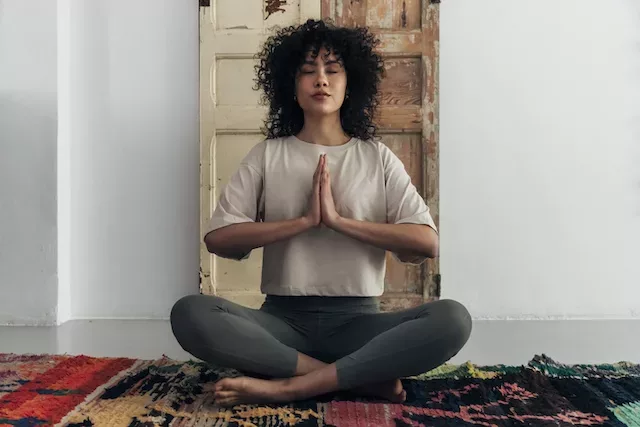 woman meditating